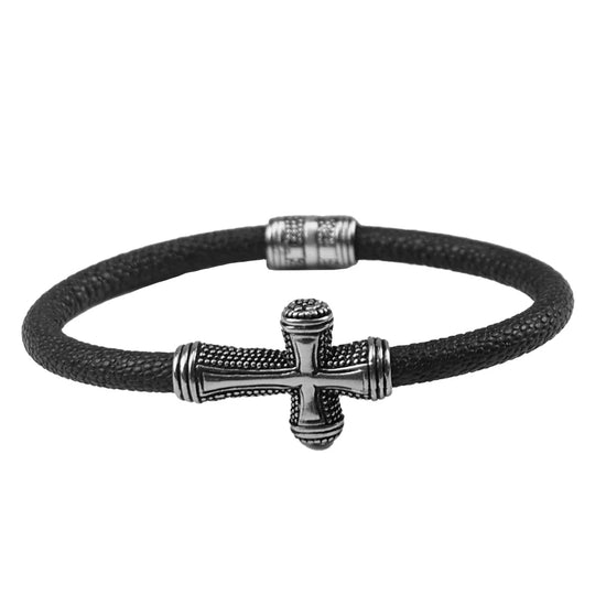 Kerusso Mens Bracelet Textured Cross Kerusso® accessories jewelry Mens New