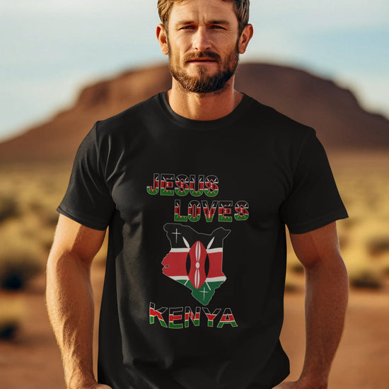 Jesus Loves Kenya Tee (Limited Edition) Crossover Tees© Apparel Mens Short Sleeve T-shirts Women's